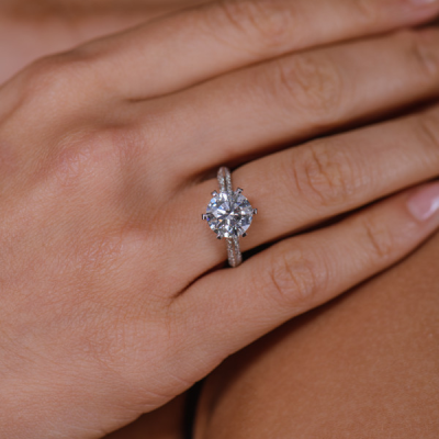 Кольцо GIA 3,00 ct H/SI1 Round Cut Diamond