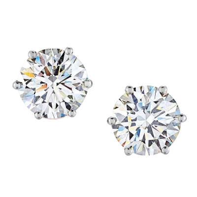 Пусеты GIA 2,00 ct E/VVS1 - 2,00 ct E/VVS2 Round Cut Diamonds