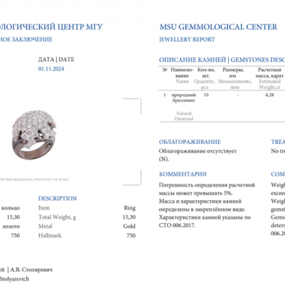 Кольцо No name в стиле Damiani Fuji 6.28 ct Diamonds