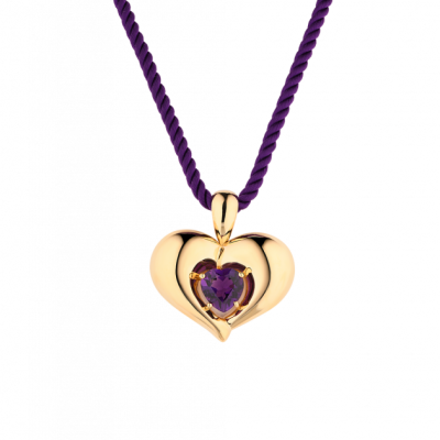 Подвеска Van Cleef & Arpels Open Heart Amethyst & Yellow Gold