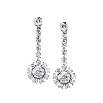 Серьги No name 1,02 - 1,03 ct G/SI3 & 3.35 ct Round Diamonds
