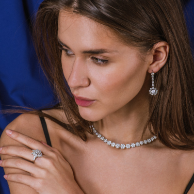 Серьги No name 1,02 - 1,03 ct G/SI3 & 3.35 ct Round Diamonds