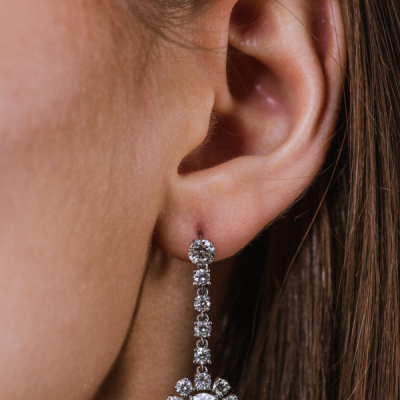 Серьги No name 1,02 - 1,03 ct G/SI3 & 3.35 ct Round Diamonds