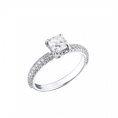 Кольцо No name 1,01 ct G/VS1 Cushion Cut Diamond & White Gold