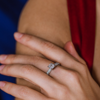 Кольцо No name 1,01 ct G/VS1 Cushion Cut Diamond & White Gold