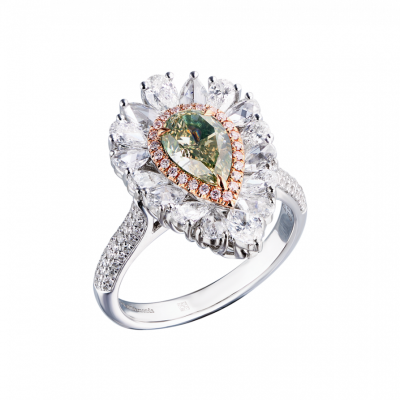 Кольцо Ralfdiamonds Трансформер 1,11 ct Fancy Brownish Greenish Yellow/SI2 & White Multishape Cut Diamonds