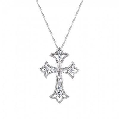 Крест No name 2,71 ct Round & Pear Rose Cut Diamonds