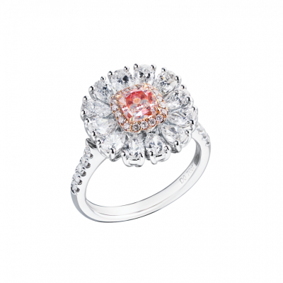 Кольцо GIA 0,70 ct Natural Faint Pink/VS2 Cushion Cut Diamond