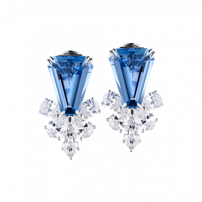 Серьги Harry Winston Aquamarine & Diamonds in Platinum