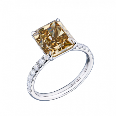 Кольцо GIA 5,01 ct Fancy Dark Brown-Yellow/SI2 Cut-Cornered Mix Cut Diamond