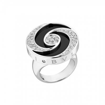 Кольцо Bvlgari Optical Illusion Spinning Onyx & Diamonds White Gold