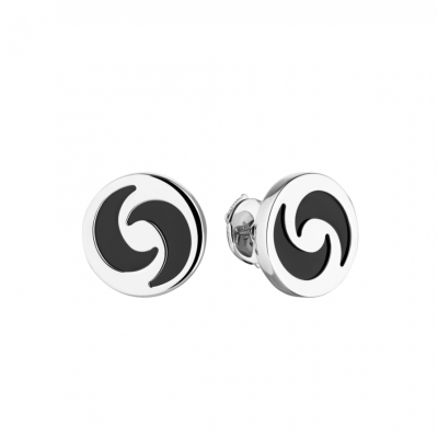 Серьги Bvlgari Optical Illusion Collection White Gold & Onyx