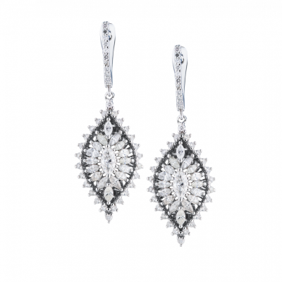 Серьги No name White Gold & Round & 1.44 ct Fancy Cut Diamonds