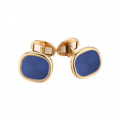 Запонки Patek Philippe Golden Ellipse Blue Enamel