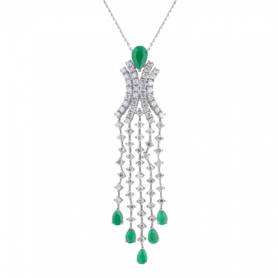 Подвеска No name 2,75 ct Round Diamonds & Green Stone