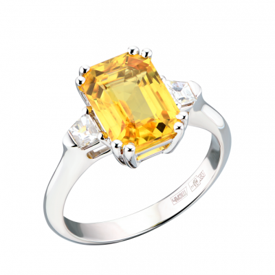 Кольцо GIA 2,02 ct Natural Fancy Yellow/SI2 Radiant Diamond