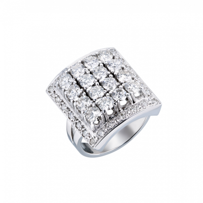 Кольцо No name 3,46 ct Round Cut Diamonds & White Gold