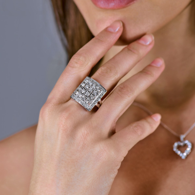 Кольцо No name 3,46 ct Round Cut Diamonds & White Gold