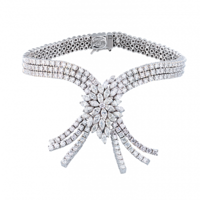 Браслет No name 7,50 ct Round & Marquise Cut Diamonds & White Gold