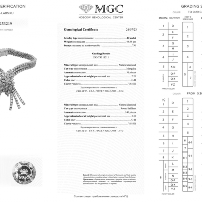 Браслет No name 7,50 ct Round & Marquise Cut Diamonds & White Gold