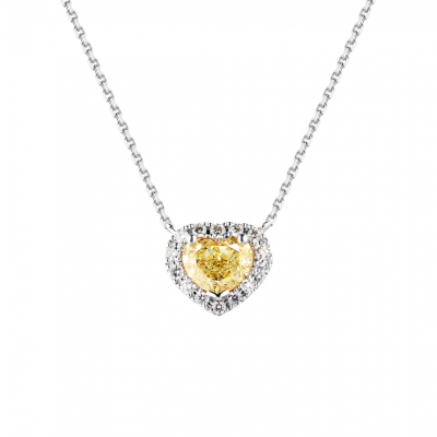 Подвеска DeRosa 1.01 ct Fancy Light Yellow/VS1 Diamond Heart