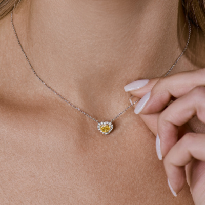 Подвеска DeRosa 1.01 ct Fancy Light Yellow/VS1 Diamond Heart
