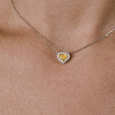 Подвеска DeRosa 1.01 ct Fancy Light Yellow/VS1 Diamond Heart