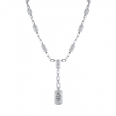 Колье No name в стиле Bvlgari Parentesi White Gold & Diamonds 4.85 ct