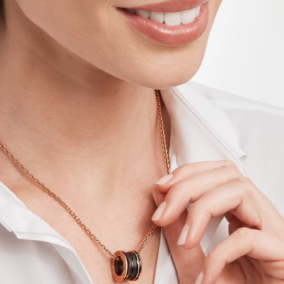 Подвеска Bvlgari B.Zero1 rose gold with matte black ceramic