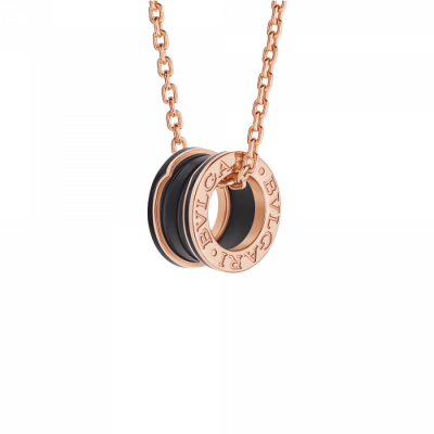 Подвеска Bvlgari B.Zero1 rose gold with matte black ceramic