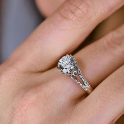 Кольцо No name 2,14 ct L/VS1 Round Diamond White Gold