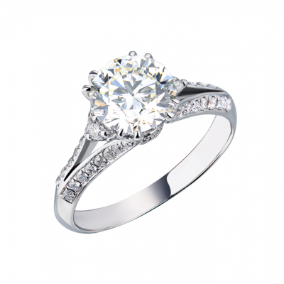 Кольцо No name 2,14 ct L/VS1 Round Diamond White Gold