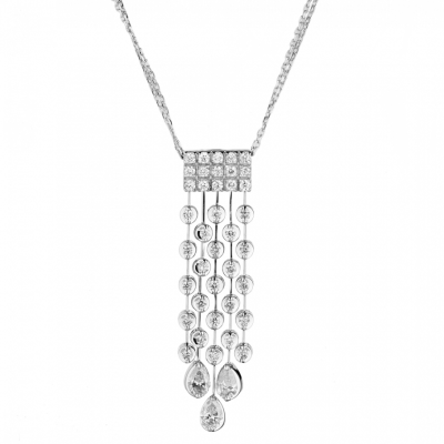 Колье No name 1,53 ct Pear & Round Cut Diamonds & White Gold