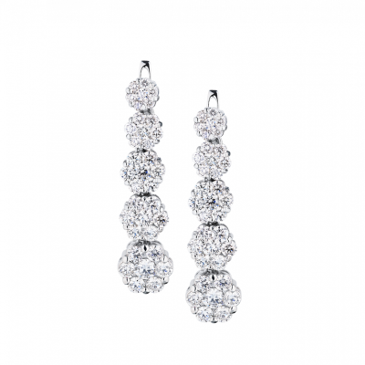 Серьги No name 5,01 G/VS1 Round Cut Diamonds & White Gold