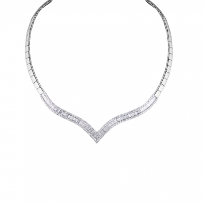 Колье No name 4,35 ct G/VS Baguette & Round Cut Diamonds