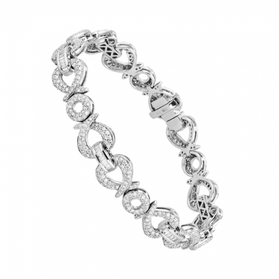 Браслет No name 3,58 ct Round & Baguette Cut Diamonds & White Gold