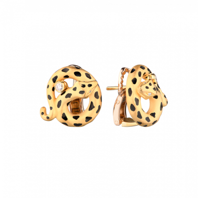 Серьги Carrera y Carrera Yellow Gold & Diamond & Enamel Snake