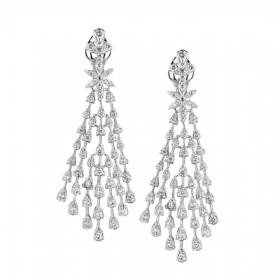 Серьги No name 3,50 ct Round Cut Diamonds & White Gold