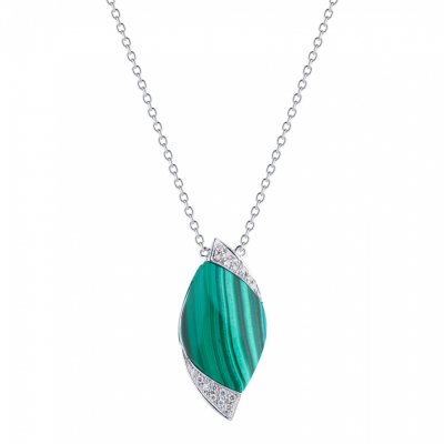 Подвеска Utopia Selene Malachite & Diamonds White Gold
