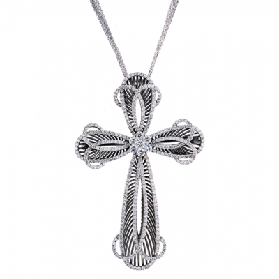 Крест Oro Vitchenza Jewellery 3,01 ct Round Cut Diamonds & Gold