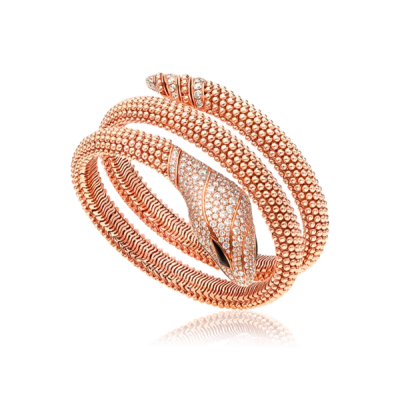 Браслет Bvlgari Serpenti Rose Gold & Diamonds & Onyx (SIZE 17)