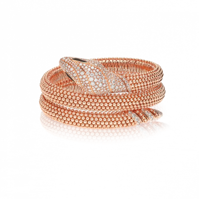 Браслет Bvlgari Serpenti Rose Gold & Diamonds & Onyx (SIZE 17)
