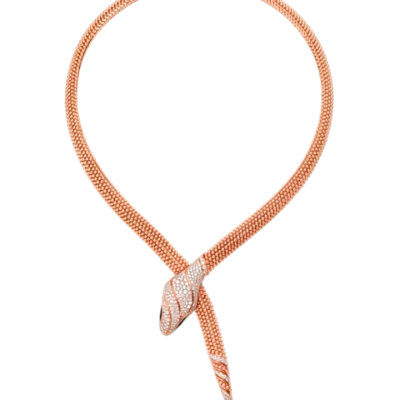 Колье Bvlgari Serpenti Rose Gold & Diamonds & Onyx (SIZE L)