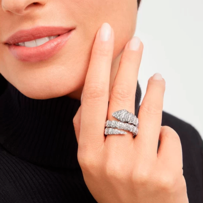 Кольцо Bvlgari Serpenti Viper White Gold & Diamonds (SIZE L)