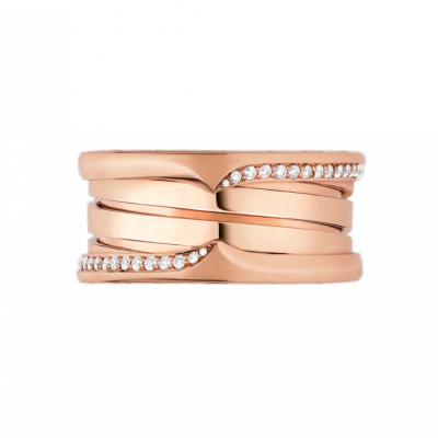 Кольцо Bvlgari B.Zero1 3-Band Rose Gold & Diamonds (SIZE 54)