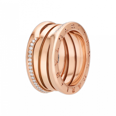 Кольцо Bvlgari B.Zero1 3-Band Rose Gold & Diamonds (SIZE 54)