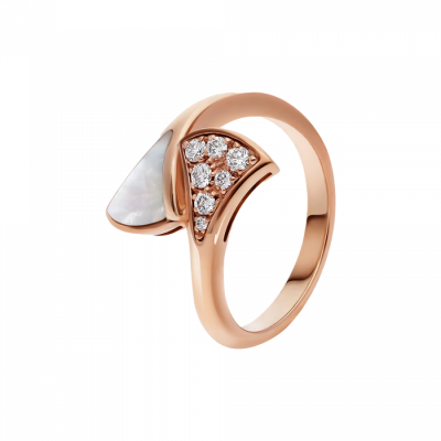 Кольцо Bvlgari Diva's Dream Rose Gold & Mother of Pearl & Diamonds (Size 52, 53)