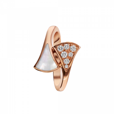 Кольцо Bvlgari Diva's Dream Rose Gold & Mother of Pearl & Diamonds (Size 52, 53)