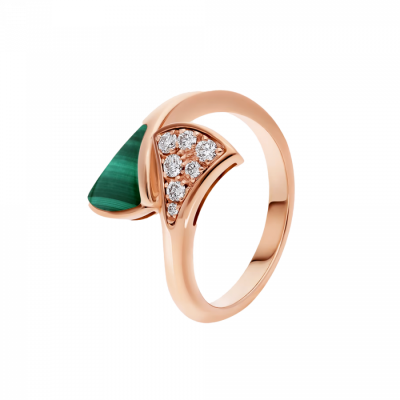 Кольцо Bvlgari Diva's Dream Rose Gold & Malachite & Diamonds (Size 54)