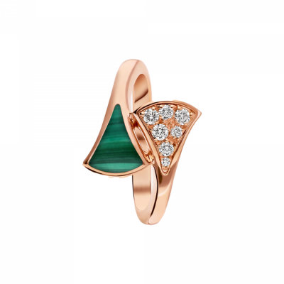 Кольцо Bvlgari Diva's Dream Rose Gold & Malachite & Diamonds (Size 54)
